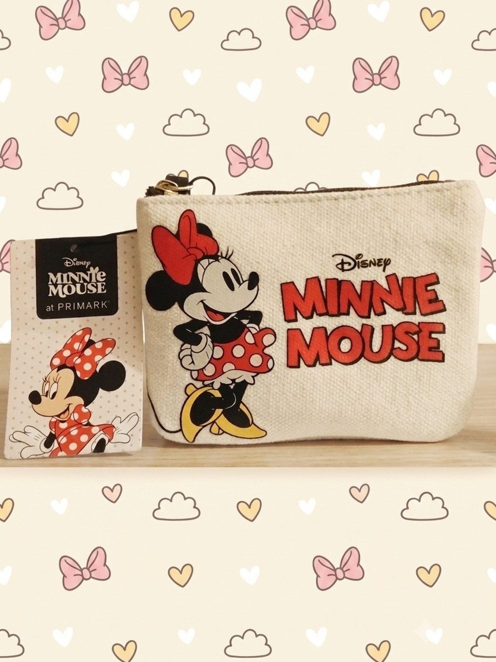Disney x Primark Minnie Mouse Canvas Zip Coin Pouch Pouch Bag NWT